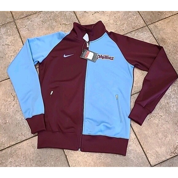 Philadelphia Phillies New Sz L Wm Nike  Full Zip Jacket Retro Logo - Picture 1 of 9